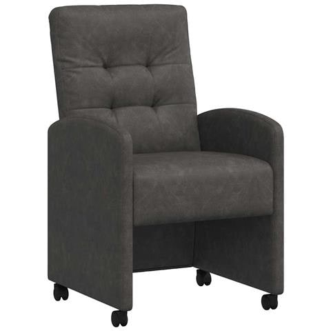 Sedie da Pranzo con Ruote con ruote 2 pcs Nero 57 x 67 x 98 cm - Foto 1