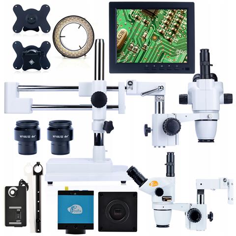 Mikroscopio Stereoscopico Trinoculare Moon Pro Msmp Con Camera Mensa Pro Kmmp - Zoom 6,7x-45x, Display 8"", Illuminazione Led 56x - Foto 1