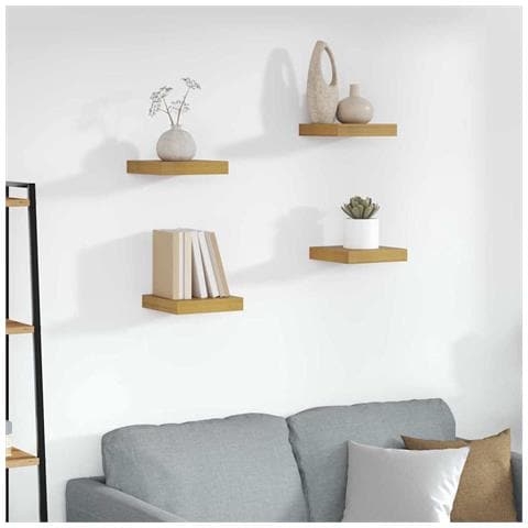 Scaffale da parete 4 pcs Beige 23 x 23,5 x 4 cm - Foto 2