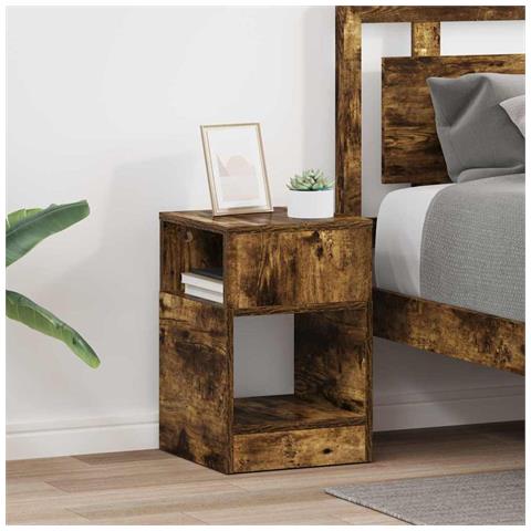 Tavolino 2 pcs Rovere fumé 30,5 x 30 x 45 cm Legno multistrato - Foto 2