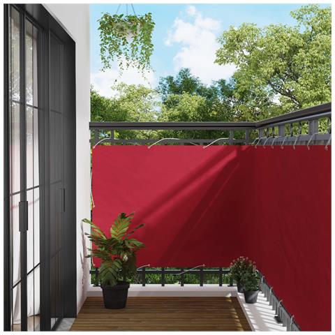 Schermo da balcone Rosso 110 x 200 cm Tessuto Oxford - Foto 2