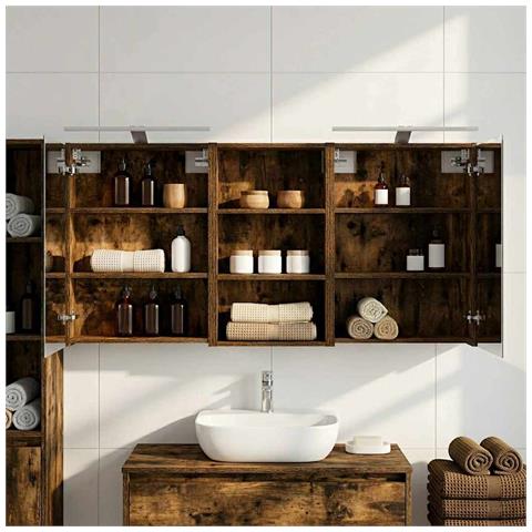 Set di Armadi da Bagno con lo scaffale 3 pcs 140 x 14,5 x 70 cm - Foto 2