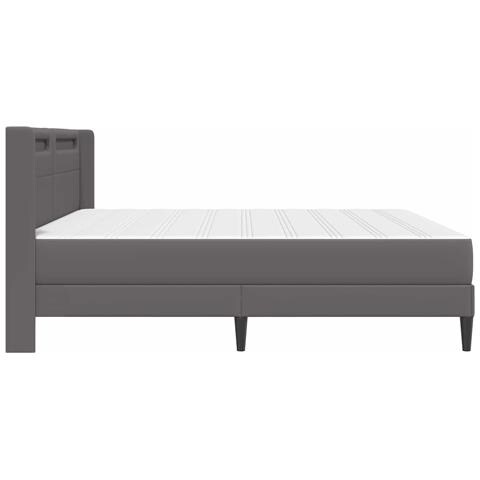 Struttura letto con materasso Grigio 200 x 200 cm Similpelle - Foto 9