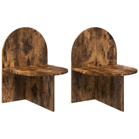 Comodino 2 pcs Rovere Fumo 48 x 49 x 65 cm Legno ingegnerizzato - Foto 1