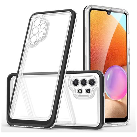 Custodia Trasparente 3in1 Per Samsung Galaxy A72 4g Frame Gel Nera - Foto 1