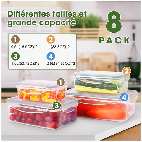 Contenitori alimentari MB-04-8PCS. 16 pezzi. 8 contenitori. 11 L - Foto 2