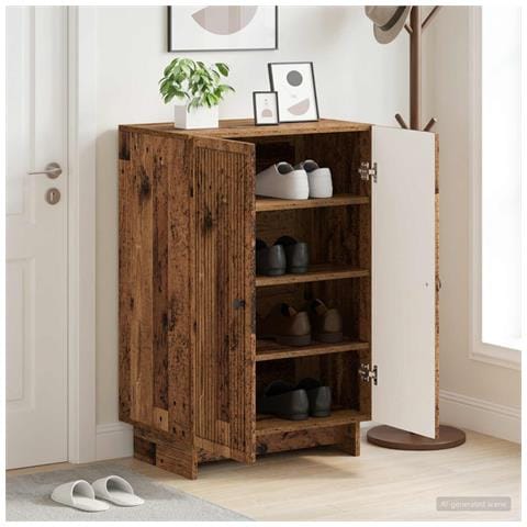 Mobile per scarpe EDE 59,5 x 39,5 x 90 cm Legno ingegnerizzato - Foto 2