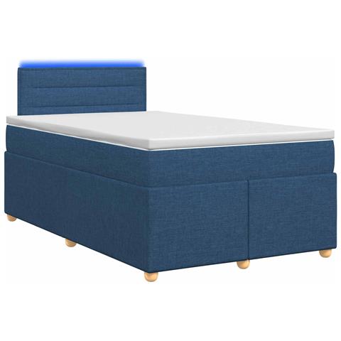 Letto box spring con materasso Blu 120 x 190 cm Tessuto - Foto 1