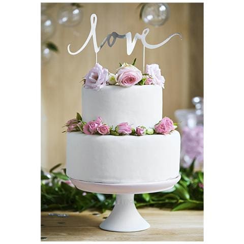 Decorazione Per Torta Love Argento Taglia Unica - Foto 2
