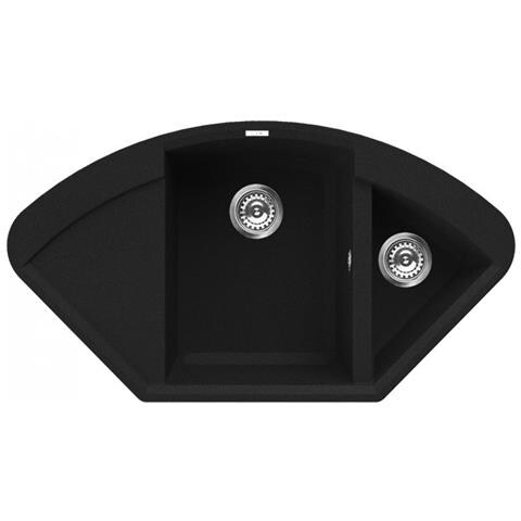 Lavello Easy Corner Granitek 105x57 cm 2 vasche con gocciolatoio Colore Antracite 59 - Foto 1