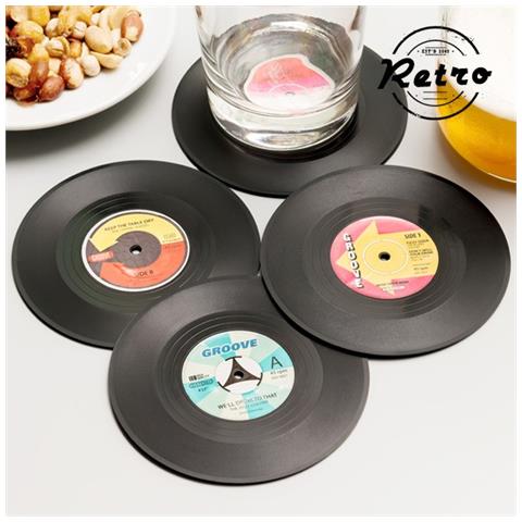 Sottobicchieri Dischi In Vinile Vintage (pacco Da 4) - Foto 1