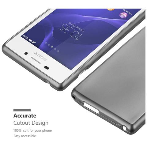 Custodia Compatibile Con Sony Xperia M2 / M2 Aqua In Grigio Metallico - Coperchio Protettivo In Silicone Tpu Flessibile - Foto 8