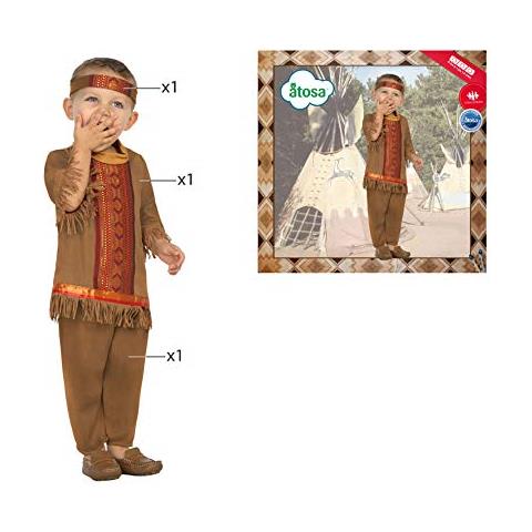 -61322 -61322 - Costume Dà Indiano, Ragazzo, 61322, Colore: Marrone, 24 Mesi - Foto 2