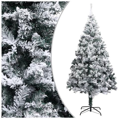 Albero di Natale Artificiale con Neve Fioccata Verde 240 cm PVC - Foto 1