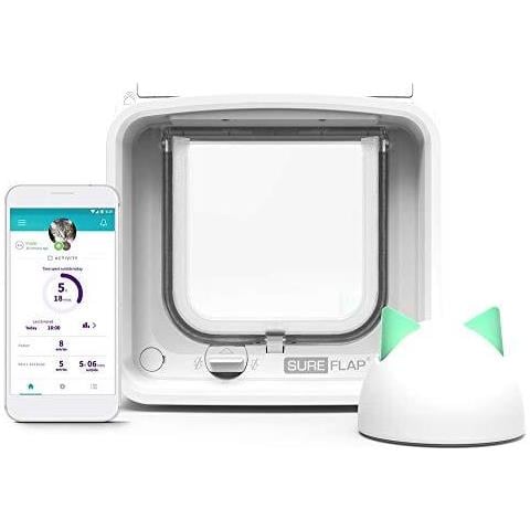 Sureflap Microchip Cat Flap Connettiti Con Hub - Dualscan Collegamento Wi-fi E App Controllato Bianco - Foto 1
