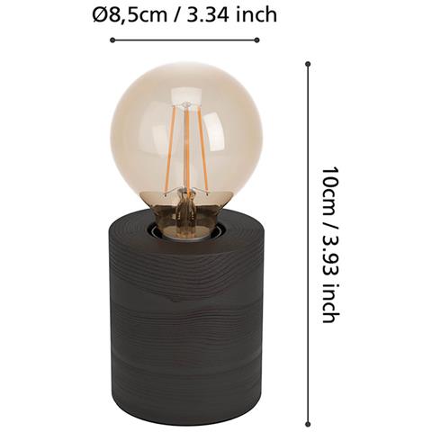 Lampada Da Scrivania Contemporanea Turialdo 1 Luce Legno Nero - Foto 2