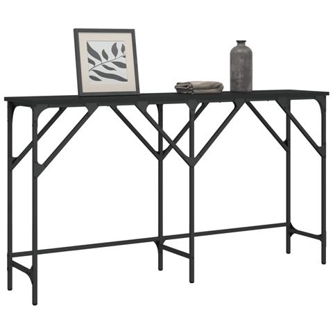 Tavolino Consolle Nero 140x29x75 Cm In Legno Multistrato - Foto 1