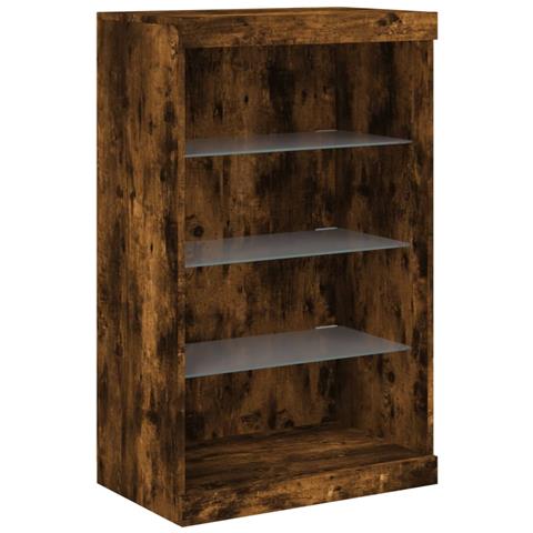 Credenza Con Luci Led Rovere Fumo 60,5x37x100 Cm - Foto 3
