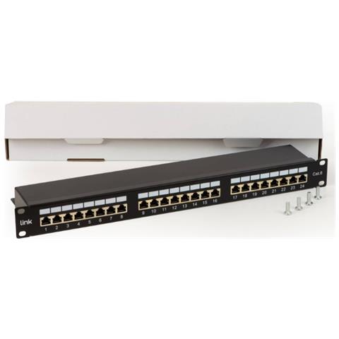 Equip Pannello Patch 48 Porte Keystone Cat.6 - Non Schermato, 19", 1U, Nero RAL 9005, Con Asta Di Supporto