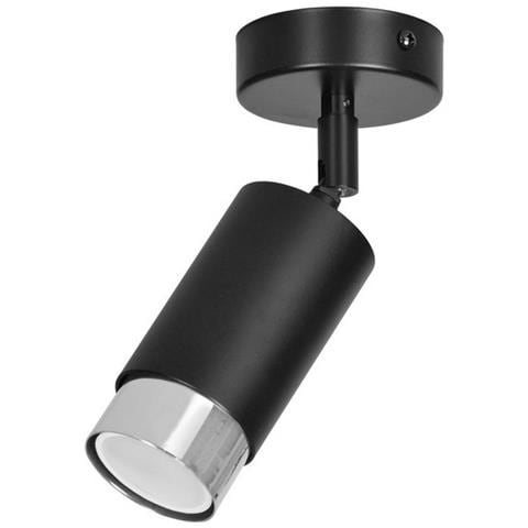 Lampada A Soffitto Hiro - Nero, Cromo - Acciaio Verniciato A Polvere - 8x19x8 Cm - Foto 1