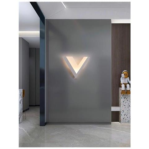 Applique Led Luce Bianca Calda Naturale Lampada A V In Vetro Da Parete 9 W - Foto 1