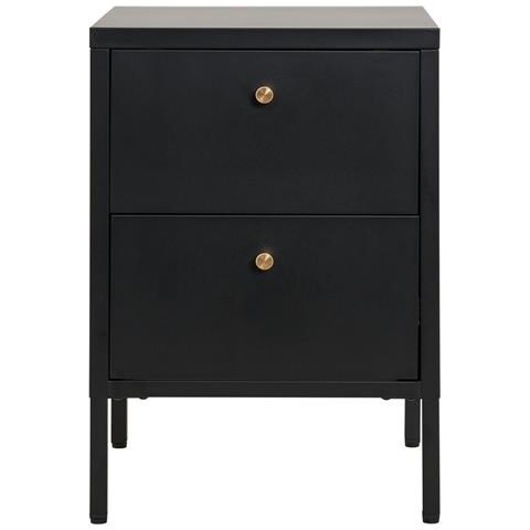 Comodino Dalby - Nero - Metallo - 40x40x60 Cm - Foto 1