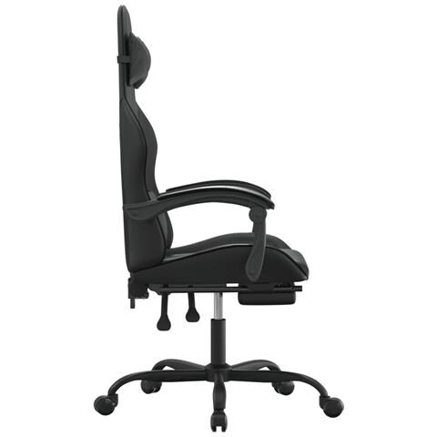 Sedia da Gaming Girevole Poggiapiedi Nero in Similpelle - Foto 10