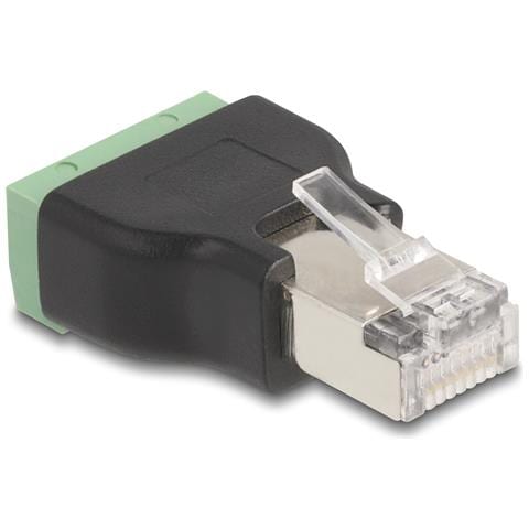 66603 adattatore per inversione del genere dei cavi RJ45 4 pin terminal block Nero, Verde - Foto 1