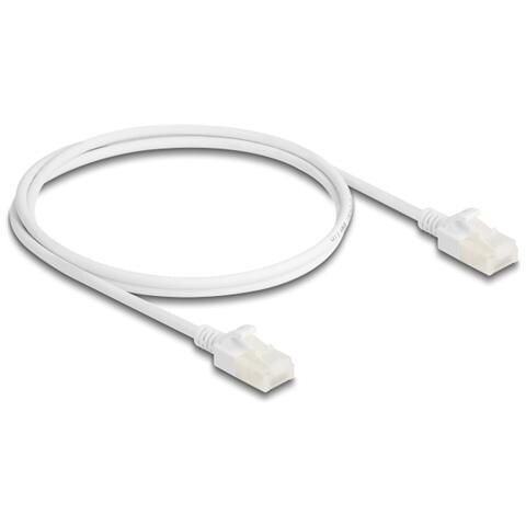 Cavo di rete RJ45 Cat. 6A maschio-maschio con chiusura robusta per uso industriale U /UTP Slim da 1 m bianco - Foto 1