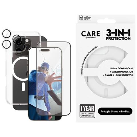 Pacchetto Di Protezione Per Apple Iphone 16 Pro Max Flagship Series 3-in-1, Trasparente - Foto 5