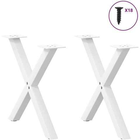 Gambe Tavolino Caffè A X 2 Pz Bianco 50x(42-43) Cm Acciaio - Foto 3