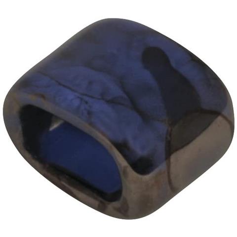 Perlina Forma Ovale In Ceramica Ø1,8cm - Colore Blu Notte - Foto 1