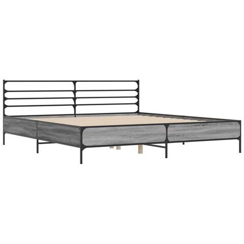 Giroletto Grigio Sonoma 180x200 Cm In Legno Multistrato Metallo - Foto 3