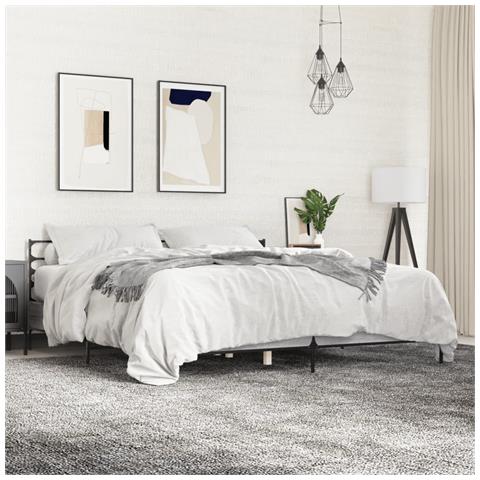 Giroletto Grigio Sonoma 180x200 Cm In Legno Multistrato Metallo - Foto 1