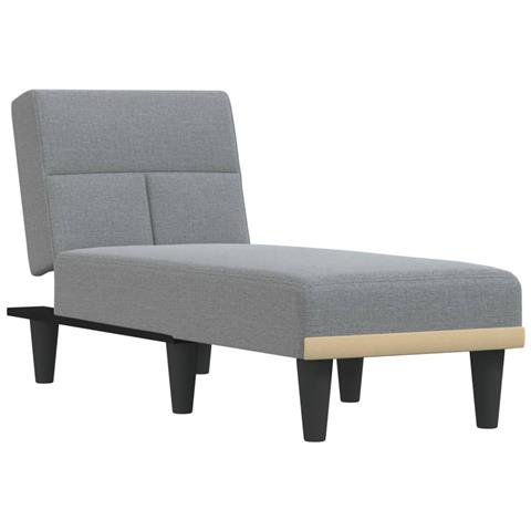 Chaise Longue In Tessuto Grigio Chiaro - Foto 2