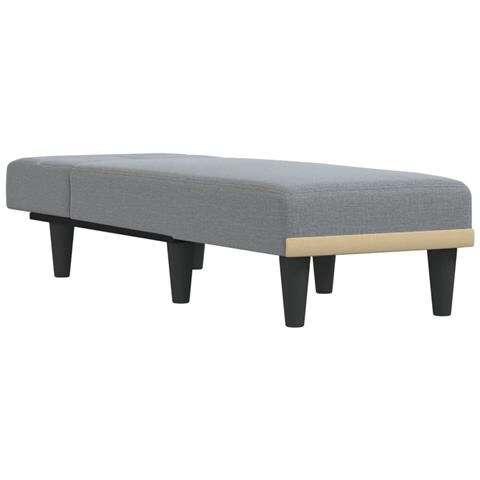 Chaise Longue In Tessuto Grigio Chiaro - Foto 3