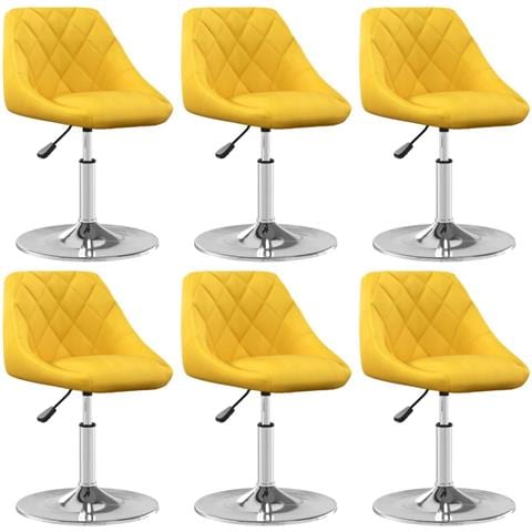 Sedie Da Pranzo Girevoli 6 Pz Giallo Senape In Velluto - Foto 1