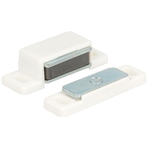 - 2 Pezzi - Chiusura Magnetica Con Pistra Oscillante Forza 5kg - Colore Bianco - Foto 1