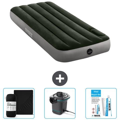 Set Materassino Gonfiabile - 191x76x25 Cm - Verde - Include Accessori Coordinati Cb8 - Foto 1