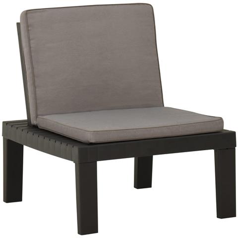 Lusso Casadino -  Sedie A Sdraio Da Giardino Con Cuscini 2 Pz In Plastica Grigio - Foto 2