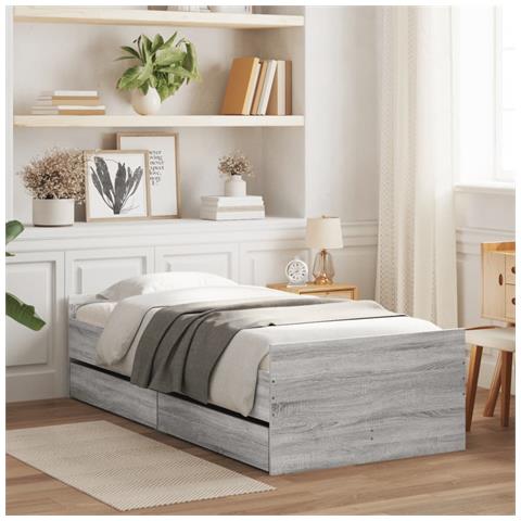 Giroletto Con Cassetti Grigio Sonoma 90x190 Cm - Foto 8