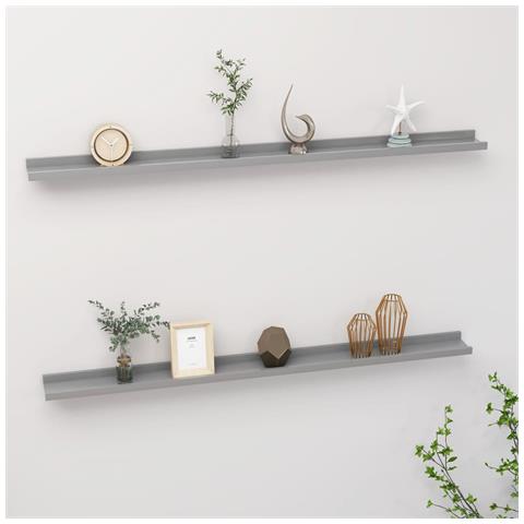 Lusso Casadino - Mensole Da Parete 2 Pz Grigie 115x9x3 Cm - Foto 8
