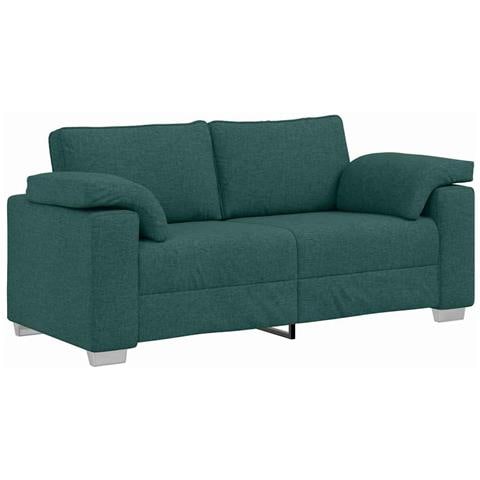 Divano Loveseat Verde Scuro 140 cm in Tessuto - Foto 1