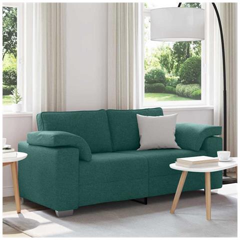 Divano Loveseat Verde Scuro 140 cm in Tessuto - Foto 2
