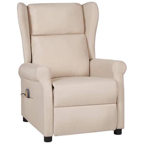 Poltrona Massaggiante Crema in Tessuto - Foto 1