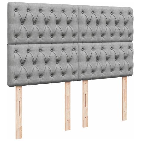 Giroletto a Molle con Materasso Grigio Chiaro 140x200cm Tessuto - Foto 9