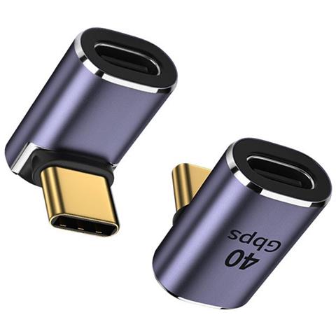 Adattatore Da Type-c Femmina A Type-c Maschio Con Curva Superiore E Inferiore, Confezione Da 2 - Foto 3