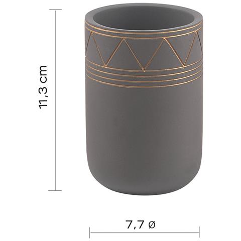 Portaspazzolini D'appoggio In Cemento 8798 Gedy Serie Calipso Grigio - Foto 2