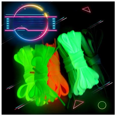 Lacci Piatti Fluorescenti Blu Da 120 Cm Per 6-7 Paia Di Fori - Poliestere Blue - Foto 3