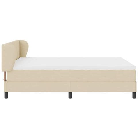 Letto box spring con materasso Crema 160 x 200 cm Tessuto - Foto 9